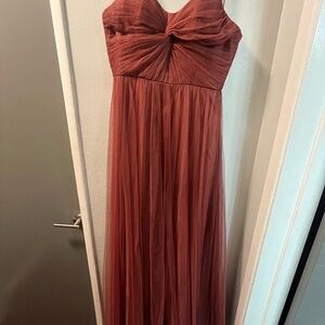 Elegant Strapless Gown in Rust